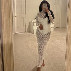 Reformation white lace dress